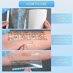 50 Pieces Transparent Stretch Adhesive Bandage Large Waterproof Transparent Film