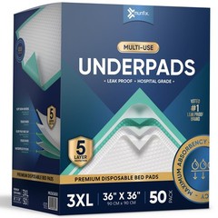 50 Pack Disposable Bed Pads 36 X 36 Inches, Super Absorbent Extra Large Incon…