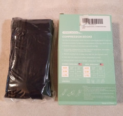 Fenglaoda black knee high compression socks 3 pair size S/M shoe size 5-9 NIB