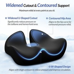 6″ Thickened Donut Pillow Seat Cushion Ergonomic Hemorrhoid Widened Cutout