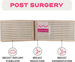 Breast Implant Stabilizer Band I Post Surgery Breast Band Chest Compression Wrap