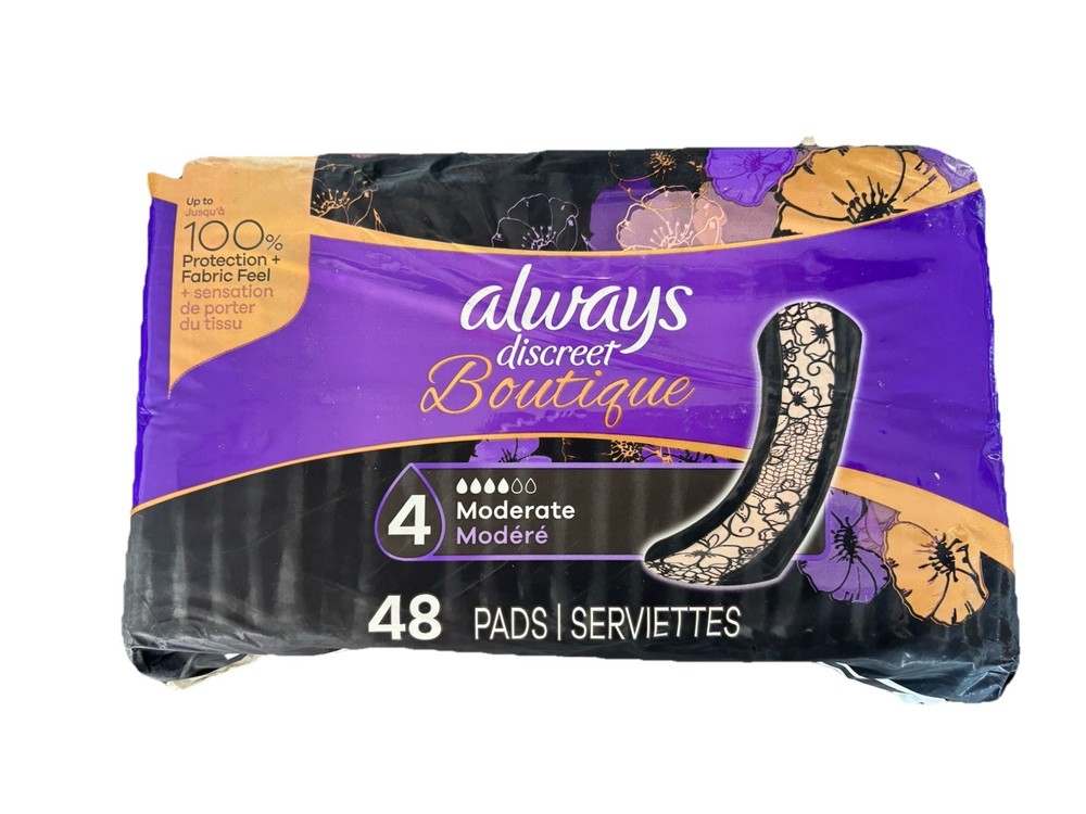 Always Discreet Boutique Size 4 MODERATE- 48 Pads