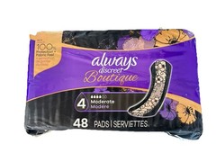Always Discreet Boutique Size 4 MODERATE- 48 Pads