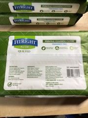 4 Pack FitRigth Aloe Quilted Cleansing Cloth Adult Wipe 4x48pcs