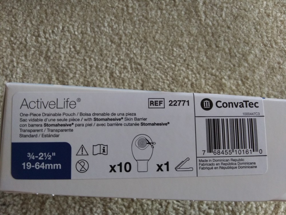 22771 CONVATEC ACTIVELIFE Cut to Fit Drainable 10/Box- XP 2030- BUY 3 @ 10% OFF