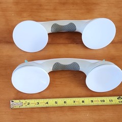 2-Pack Portable Suction Cup Grab Bars 12 in Straight Plastic White/Blue/Gray