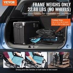30lb Foldable Wheelchair: Aluminum, 18″ Seat, 3-Angle Footrest, 22″ Solid Tires