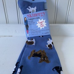 Skinergy Compression Knee High Socks Women’s 4-10 Low Pressure Dogs 15 M hG NEW