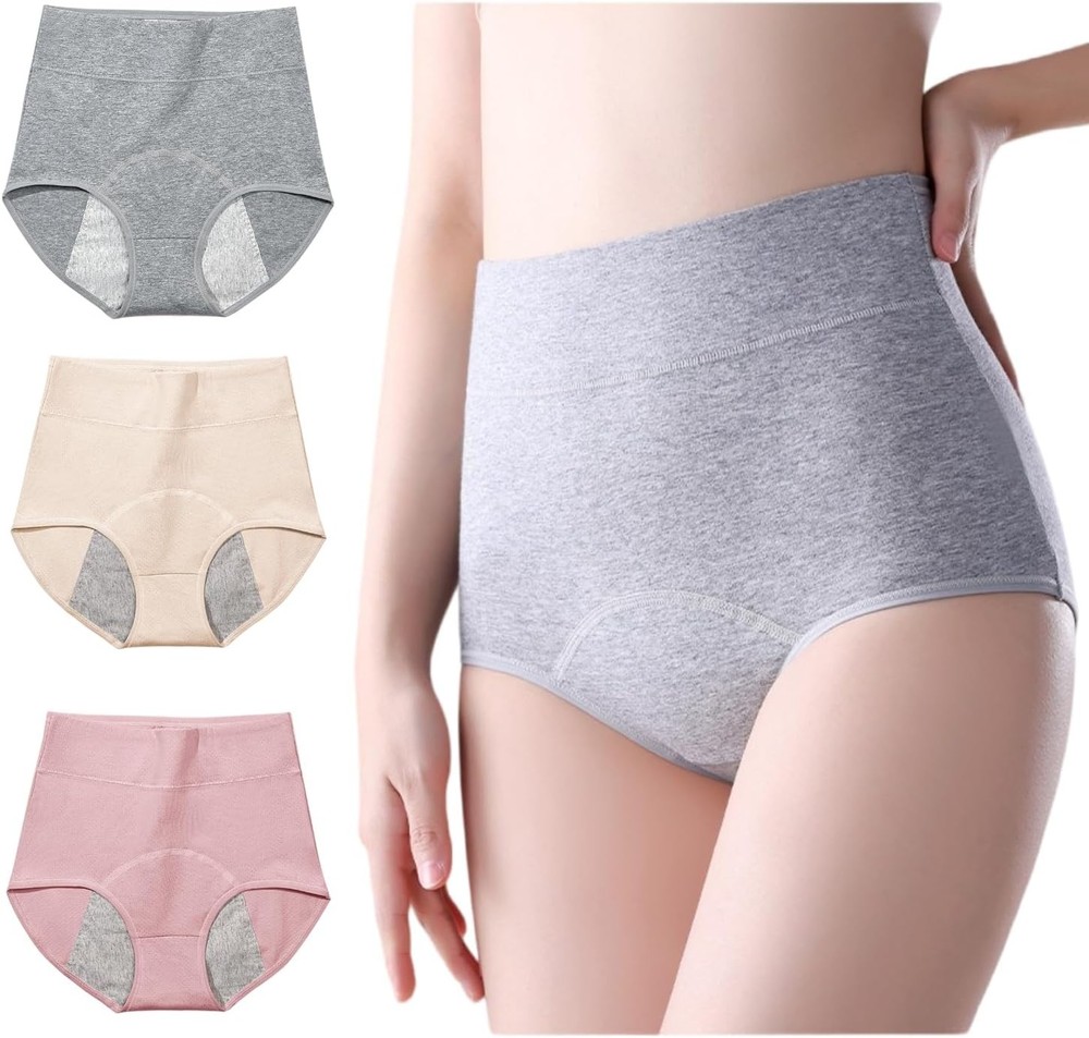 3 Pack High Absorbency Incontinence Underwear for Women Washable Leakproof Panti