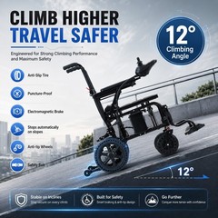 Lightweight Foldable All-Terrain Electric Wheelchair with 3 year Warranty