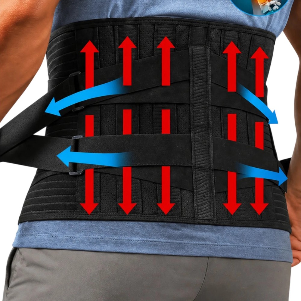 Lumbar Support Belt Adjustable Waist Brace for Men Women Back Support