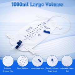 1000ml Urinary Drainage Bags Anti-Reflux for Men Women Leg Bag Catheters