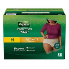 Depend Fit-Flex Incontinence Pants for Women Size M – 88 Count