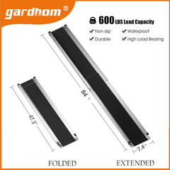 1Pair 7FT Adjustable Wheelchair Ramp 84″ L X 7.4″ W Telescopic Ramps for Wheelch