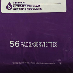 Poise #6 Ultimate Surpreme Pads Regular Length 56 count New in Package