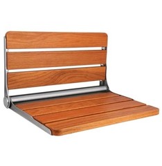 Teak Folding Shower Seat Wall Mounted, Foldable Shower Bench, 400lbs Max, 16″