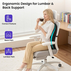 ZZ-WELL Lumbar Support Pillow for Office Chair – Memory Foam Large, Black