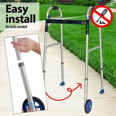 Universal 5″ Walker Wheel Kit with Heavy Duty Ski Glides – All Colors