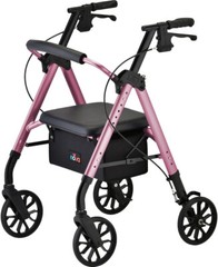 NOVA STAR 8 Rollator Walker w/Perfect Fit System Ltweight Folding- OPEN BOX PINK