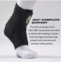 Ultra 360® Lace-Up Adjustable Ankle Brace – Ankle Stabilization X-SMALL White