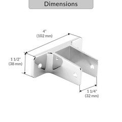 FHC Two Ear Wall Bracket for 1-1/4″ Panels – Zinc Alloy Chrome Plated