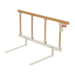 Foldable Bed Rail Aluminum Woodgrain 90 × 40 cm Fits 5-30 cm Mattresses