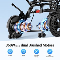 36lb Lightweight Foldable Electric Wheelchair Power Wheelchairs Mobility Scooter