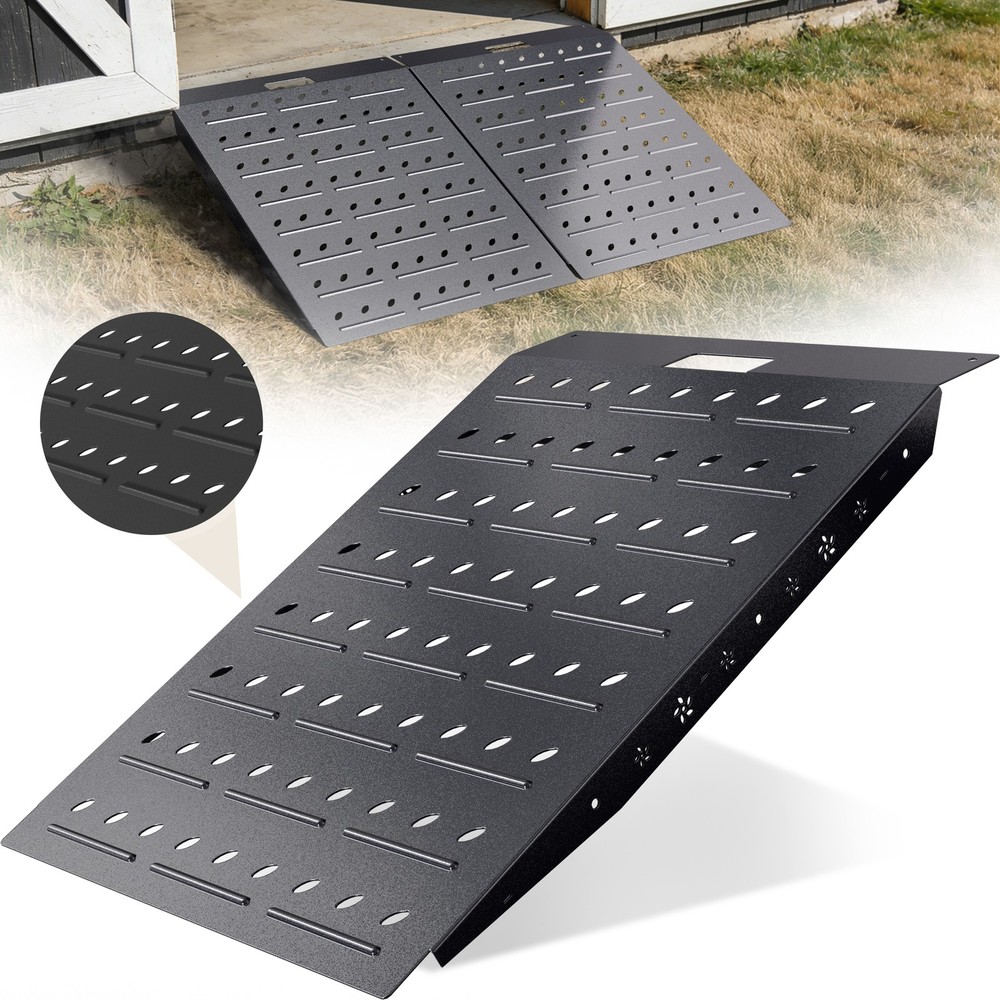 36″ x 24″ Shed Ramp Black Loading Ramp 900LB Loading Dock Ramp for Garages Barns