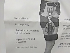 Comfortland Post-Op ROM Hip Brace CK-686 Universal Adjustable Waist Size S-4XL