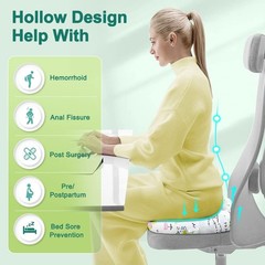 Rectangular Donut Pillow, 3 Inch Lifting Cushion for Bed Sores, Post Surgery …