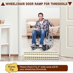 Door Threshold ramp 31.5″ W*18.9″ L, Metal Bridge Doorway Threshold ramp to g…