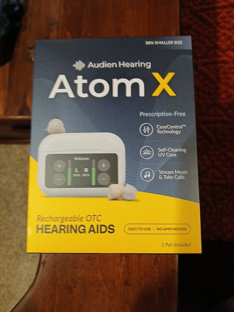 Audien Hearing ATOM X -Rechargeable OTC Hearing Aids – Latest Model Brand New