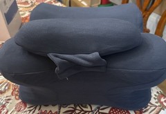 MOONYOY Memory Foam Lumbar Pillow Ergonomic Support, Removable Cover, Dark Blue