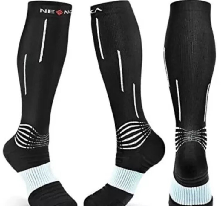 NEENCA 1 Pair Compression Socks Athletic Calf Socks Small/Med New Unisex Black