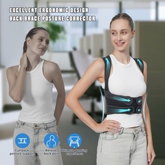Adjustable Back Brace Posture Corrector with Detachable Pad for Pain Relief, Ful
