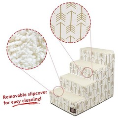 Majestic Pet Portable Pet Stairs Soft Sherpa Steps Foam Feeling Steps For Dogs