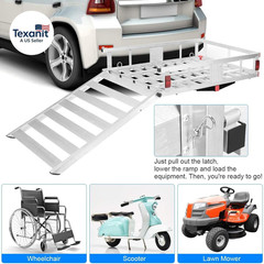 Hitch Cargo Carrier, 50″X29.5″ Aluminum Wheelchair Scooter Mobility Carrier with