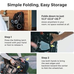 Lightweight 32Lb Foldable Electric Wheelchair Intelligent All Terrain Scooter US