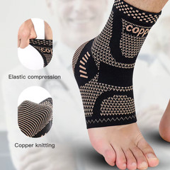 Sport Ankle Support Brace Elastic Compression Copper Fit Compression Ankle Socks