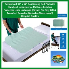 34″ x 52″ Positioning Bed Pad with Handles | Incontinence Mattress Bedding Pr…