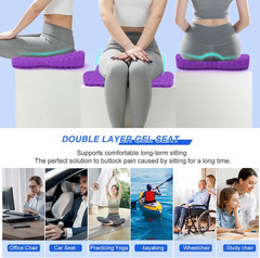 Thicken 19.7In Seat Cushion, Gel Seat Cushion for Long Sitting–Office Chair, Whe