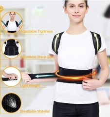 Portzon Back Support for Women, Adjustable for Waist 37-41 Inch, Black