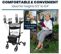 Mobility Upright Walker with Seat, for Seniors, Women – Stand Up Rollator