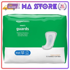 Amazon Basics Men’s Incontinence Guards, Maximum Absorbency, 52 Count