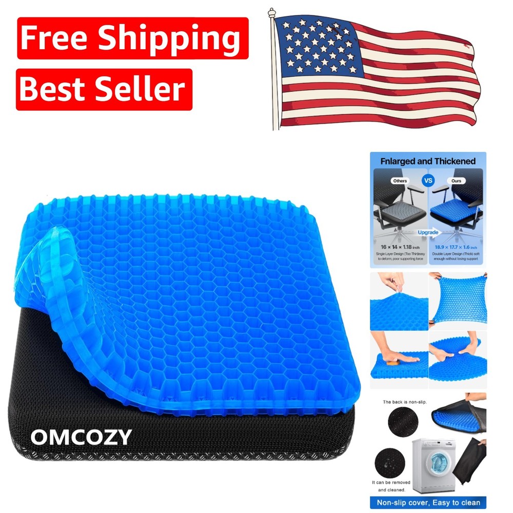 Ultimate Cooling Gel Seat Cushion – Large 18.9 x 17.7 in for Comfortable Seating