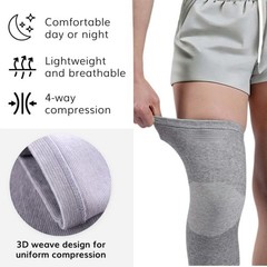 inflossom Bamboo Knee Sleeves, 2-Pack Compression Sleeve X-Large, Skin