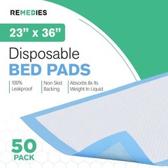 Moisture Barrier Disposable Bed Pads – 50 Count 23″ x 36″ for Ultimate Hygiene