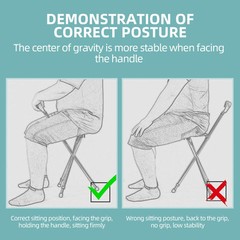 Hold 440 lbs Cane with Seat Combo Aluminum Alloy Portable LED Folding Walking…
