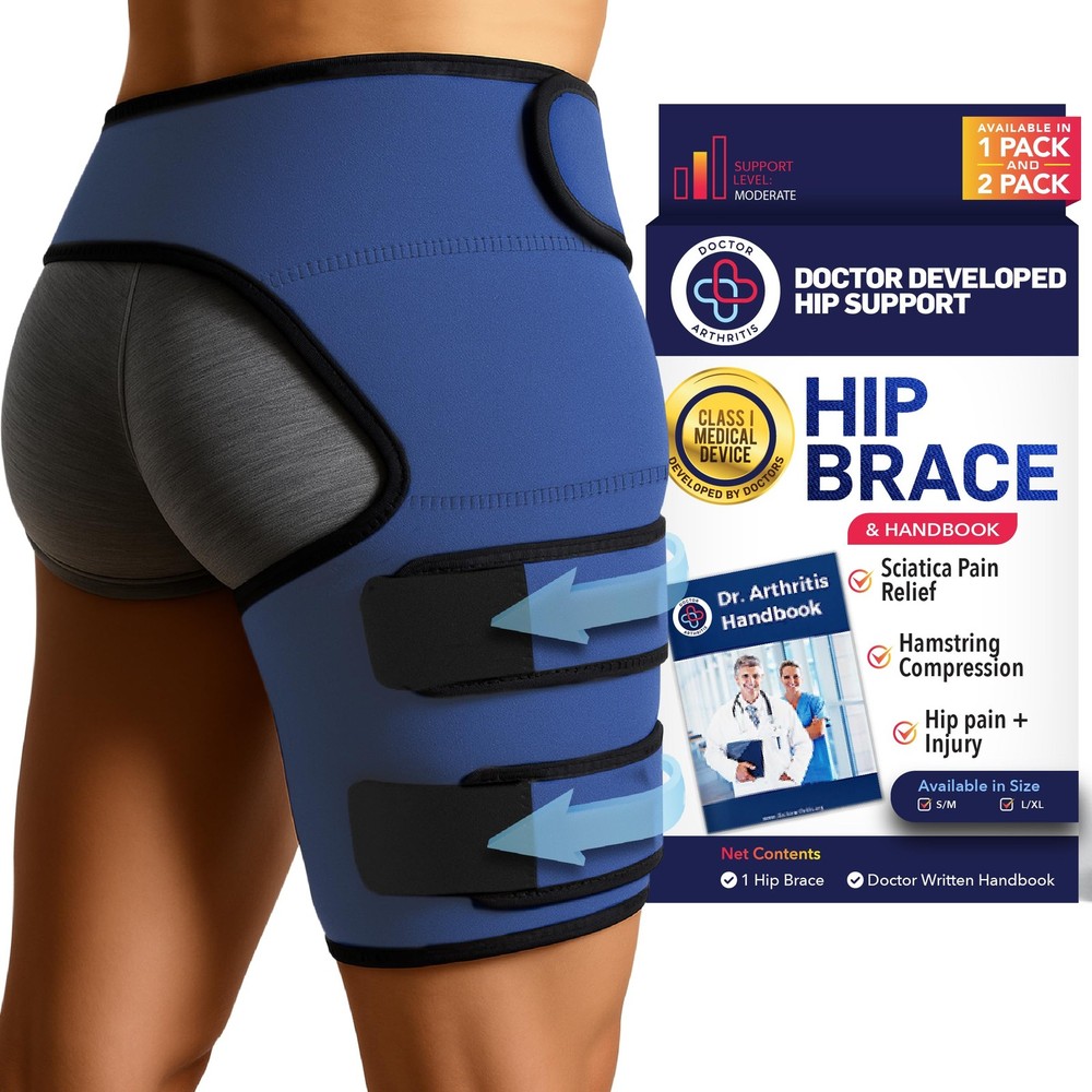Dr. Arthritis Stabilizing Hip Brace for Men & Women, Thigh Compression Sleeve…