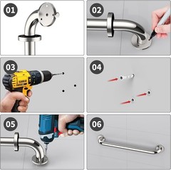 Sturdy 24 Inch Chrome Grab Bars for Bathrooms – 2 Pack for Maximum Support